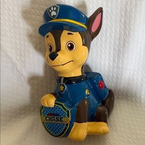 PAW Patrol "Chase" Ceramic Piggy Bank - Excellent Condition. Like New